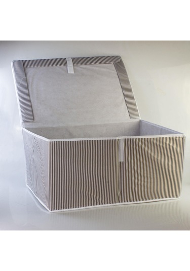 Alas Çok Amaçlı Mega Kutu Gri Çizgili Üçlü 60x40x30 Cm