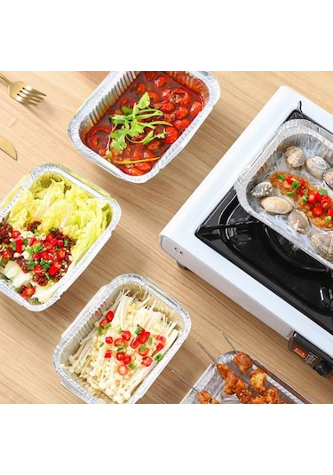 50 Adet Barbekü Folyo Tepsi Yağ Geçirmez Buharda Pişirme Aks. Anti-haşlanma Çevre Do Alüminyum Folyo Teneke Fırın Kapları 56693271 Diğer