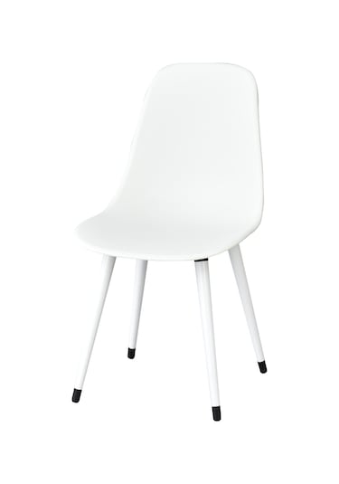 Vilinze Eames Beyaz Ahşap Ayak Plastik Beyaz Sandalye