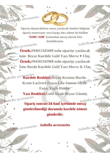 İsimli Söz Nişan Kurdelesi B-2