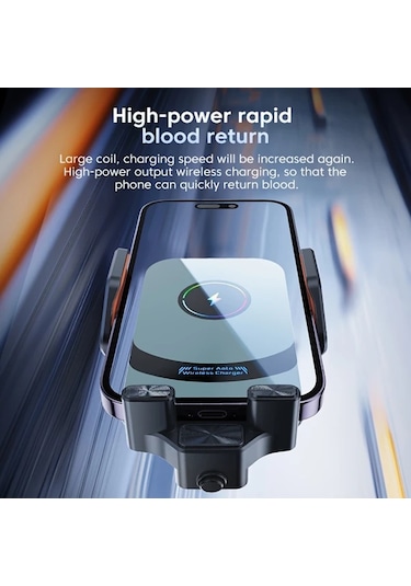 Xuweiwei Gümüş X16 15w Akıllı İndüksiyonlu Kablosuz Araç Şarj Ve Telefon Tutucu İphone Samsung İçin