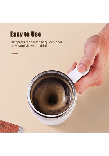 Xindoker 380ml Siyah Otomatik Karıştırıcı Kupa, 304 Paslanmaz Çelik, Manyetik Şarj, Kapaklı, Kahve/süt/protein Tozu İçin Ev/ofis/outdoor Siyah