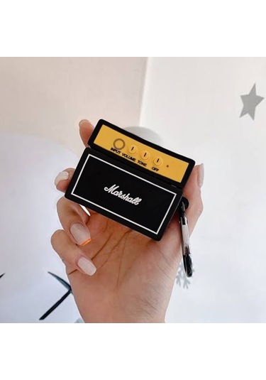 Microsonic Aipods Uyumlu 4.nesil / Anc Kılıf Cartoon Figürlü Silikon Crtn-fgr-mrshl Siyah - Altın