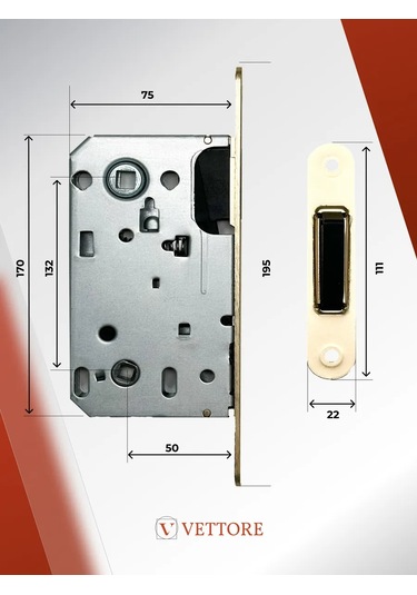 Vettore Manyetik Dil Tip Gömme Kilit 227120114 Zirveli