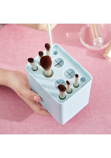 Hfambition Beyaz Makyaj Fırçası Organizasyon Kutusu - Şeffaf Toz Koruma, Dolap Üstü Tahtası, Kaliteli Malzeme, Zp018