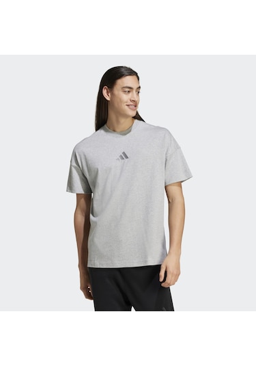 Adidas A Szn Erkek Gri Yuvarlak Yaka Tişört Gri