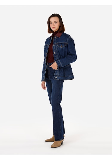 Colins Koyu Mavi Kadın Ceket Denim