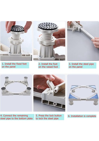 Suntek Ayarlanabilir Çamaşır Makinesi - Buzdolabı Tabanı Beyaz