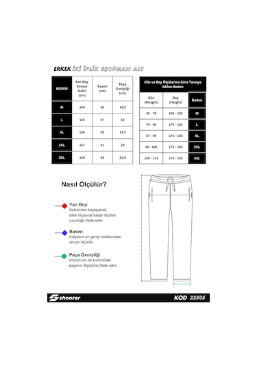 Shooter Sportswear Mevsimlik Antrasit Erkek Eşofman Altı Rahat Kalıp Fermuar Cepli Düz Paça Gri
