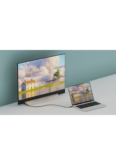 Gri Qg08 8k 60 Hz Görüntü Kalitesi Type-c To Display Port Kablo 3m