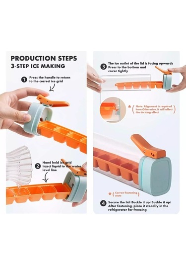 Besthome1 Yeşil Tek Elle Kullanılabilir Buzluk - 6 Bölme - Yiyecek Malzeme - Renkli Buz Kutusu Çok Renkli