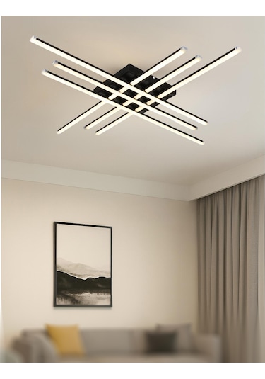 Tt070-sy-byr Tt Ayd. Beyaz Işık 6 Lı Çubuk Mat Siyah Led Avize