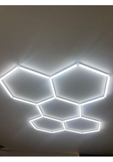 Ledx 240w Altıgen Linner Armatür 6500 K Beyaz Işık Beyaz