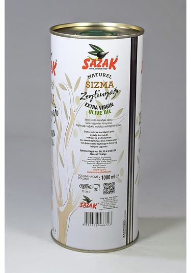 Sazak Naturel Sızma Zeytinyağı Teneke 1 L