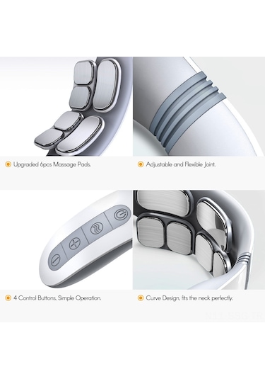 Springsun Taşınabilir Boyun Masaj Aleti - Isıtmalı, 5 Modlu, 18 Seviyeli Şarj Edilebilir Boyun Masaj Cihazı