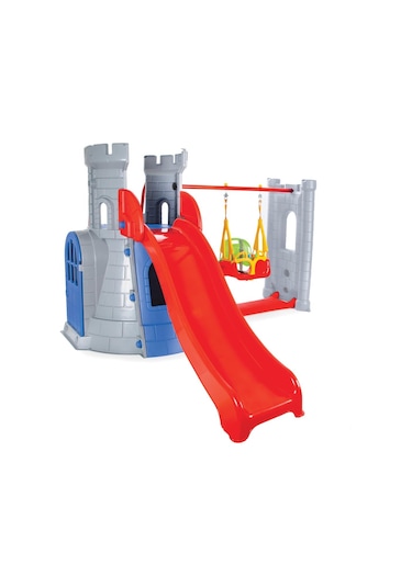 Pilsan Kale Kaydırak ve Salıncak Seti Gri