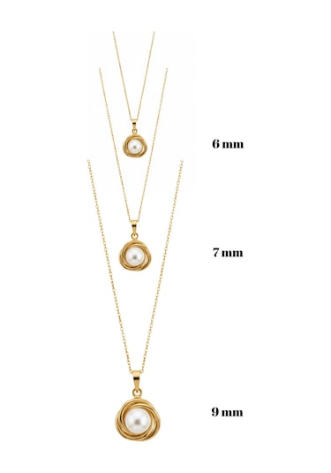 Olympia 6 Mm İnci Kolye Rose Gold - Gümüş