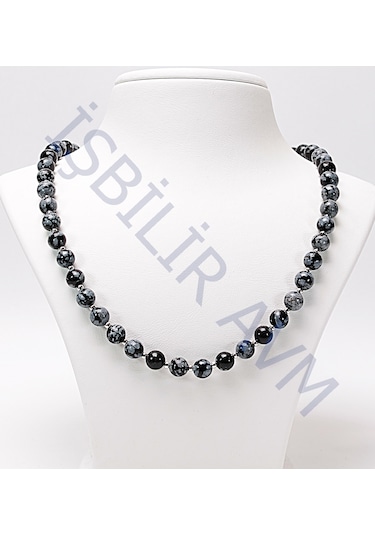 Obsidyen Taşi  Kolye Gri