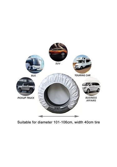 4adet 101-106cmx40cm Tekerlekli Araba Suv Lastik Kapağı Oxford Kumaş Kol Çantası - Siyah