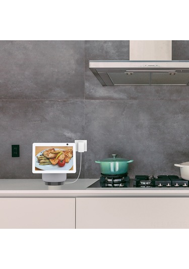 Mufunye Echo Show 10 Hoparlör İçin Deliksiz Sabitlenme Aparatı - Abs Malzeme Beyaz Renkli Tutucu