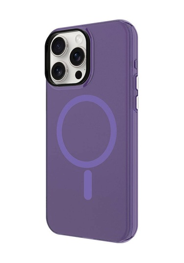 İphone Uyumlu 15 Pro Kılıf Zore Magsafe Şarj Özellikli Buzlu Transparan C-pro Sert Kapak