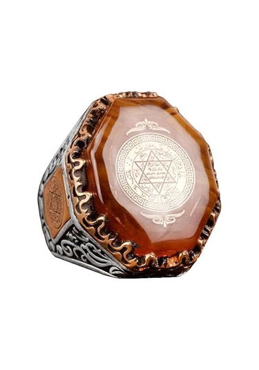 David Yıldızı Erkek Yüzüğü, El Yapımı Yüzük, 925 Ayar Gümüş Erkek Yüzüğü Gümüş