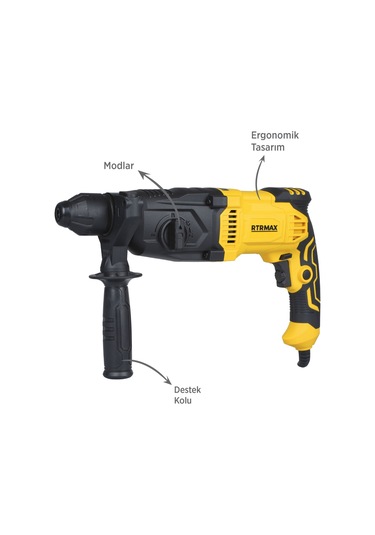 Rtrmax RTM2290 Elektropnömatik Sds Plus Kırıcı ve Delici 1050 W 3.0 Jul 26 mm
