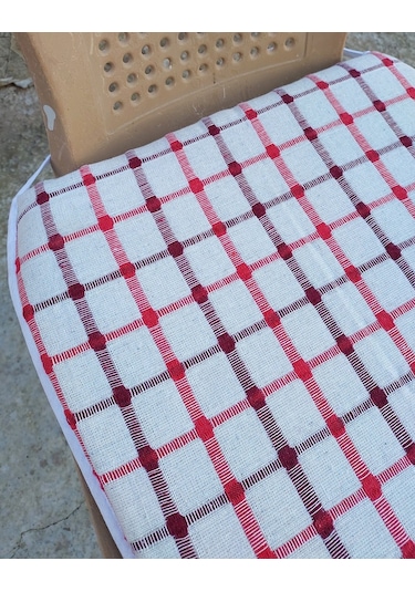 1 Adet Klasik Tek Alt Sandalye Minderi -bordo Kırmızı Kırmızı