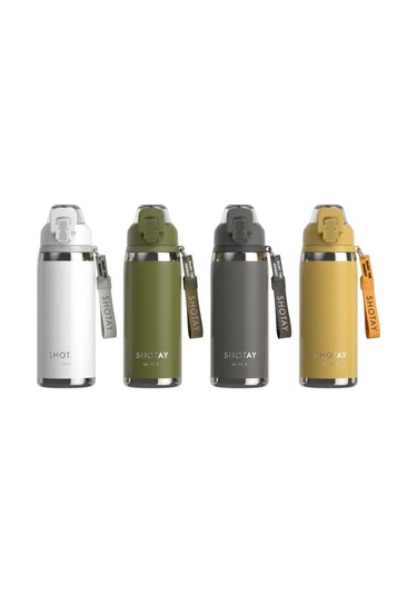 Shotay Camping Çelik Termos Matara 750ml Yeşil Yeşil