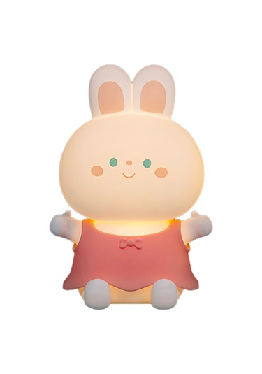 Soft Light Gece Lambası Silikon 7 Renk Değişimi Küçük Tavşan Lambası Çocuk Karikatür Doğum Günü Hediyesi Pembe Diğer