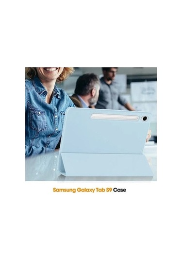 Dancemonkey Samsung Tab S9 Fe Kalem Yuvası Kılıfı - Buz Mavisi, Güçlü Ve Şık Koruma