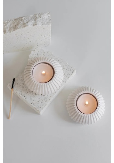 Mysoul Byann Çay Mumları İçin Şamdan Seti 265038437 Beyaz