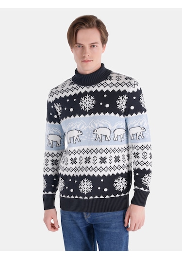 Colins Regular Fit Lacivert Erkek Kazak Cl1065741 Lacivert