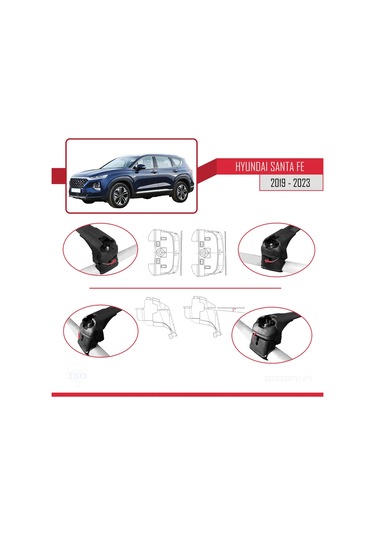Hyundai Santa Fe 4 Tm 2019-2023 Arası İle Uyumlu Ace-2 Ara Atkı