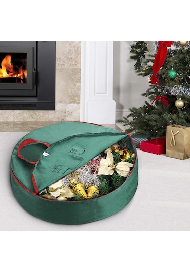 Suntek Yılbaşı Çelenk Saklama 30 "tatil Kabı 600d Yeşil