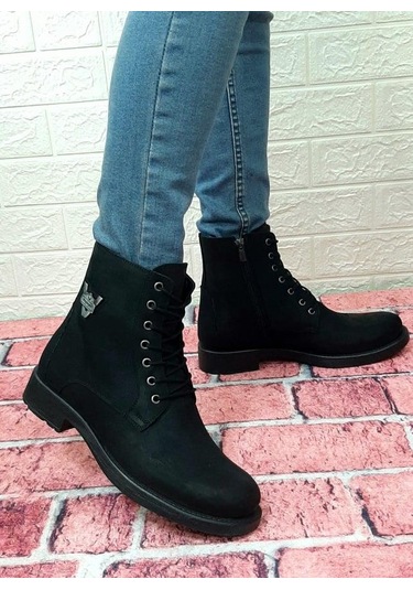 Voyager 3517 Siyah Hakiki Deri Bağacaklı Fermuarlı Erkek Bot 001