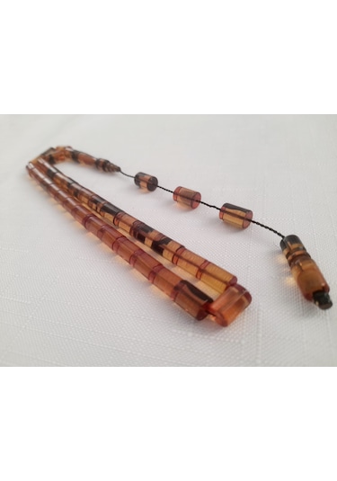 Soma Tesbih Kesme Model Çift Renk Ateş Kehribar Tesbih... Ölçü : 7 X 10,5