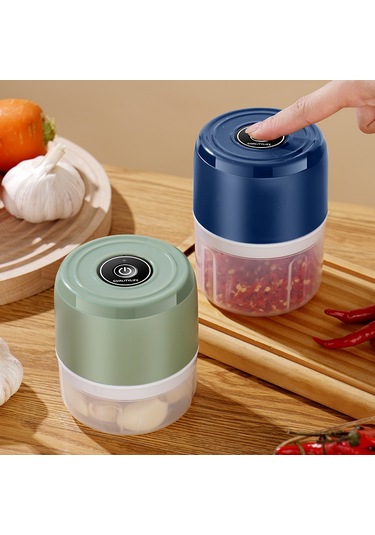 Shineyee Ev Kullanıma Mini Kablosuz Elektrikli Sarımsak Ezici 250ml Mavi - Fıstık, Tohum Ve Malzeme Ezmek İçin Uygun, Temizliği Kolay Diğer