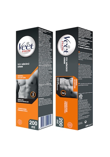 Veet Men Normal Ciltler İçin Tüy Dökücü Krem 3 x 200 ML
