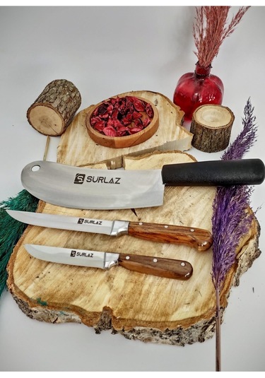 Sürmene 3'lü Mutfak Seti Kahverengi - Siyah