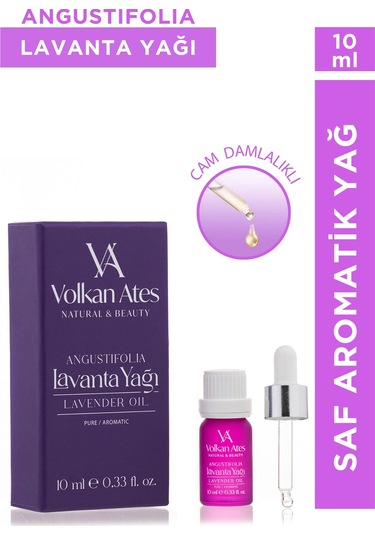 Volkan Ates Natural & Beauty Lavandula Angustifolia Saf Lavanta Yağı Cam Damlalıklı 10 Ml