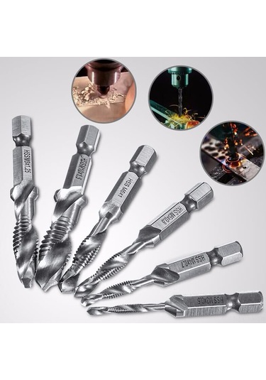 Kangvka 6'lı Altın Hss Delme Ve Taplama Aleti Seti - 1/4" Hex Saplı, Ahşap/alüminyum/plastik İçin Uygun, 3-10mm Çaplar