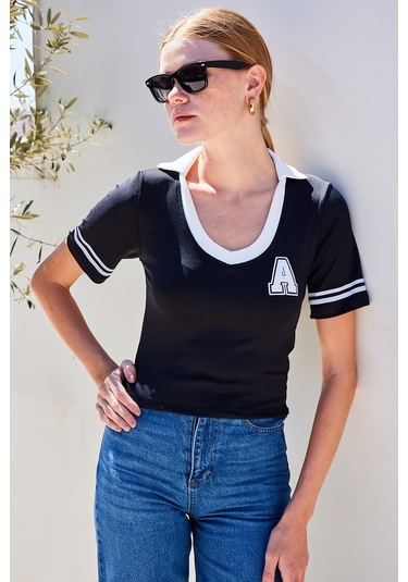 Bigdart 4320 Polo Yaka Basic Triko Bluz - Siyah 001