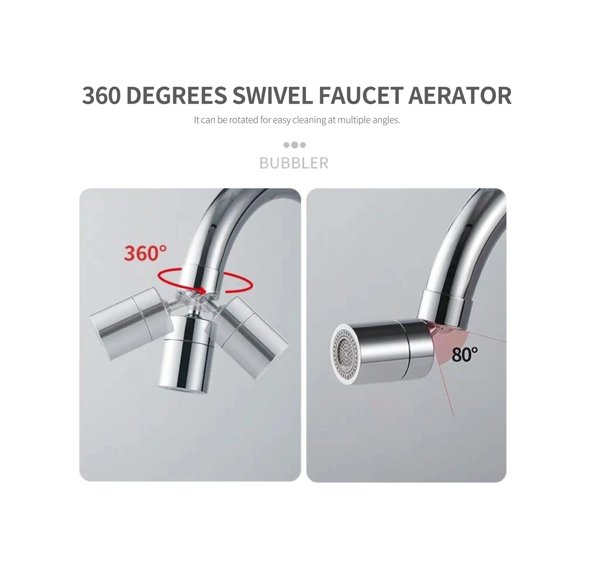 Yunboo M24 Dişli Bakır Faucet Aerator: 360 Dönebilen, İki Fonksiyonlu Hava Karışımı & Güçlü Sprey , Su Tasarruflu, Uzunlaştırıcı Musluk Ucu Diğer