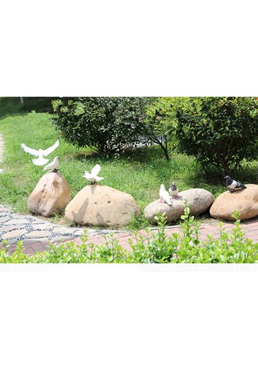 Suntek Yapay Tüylü Güvercin Kuş Yard Heykelcik Dekor Kuş 1