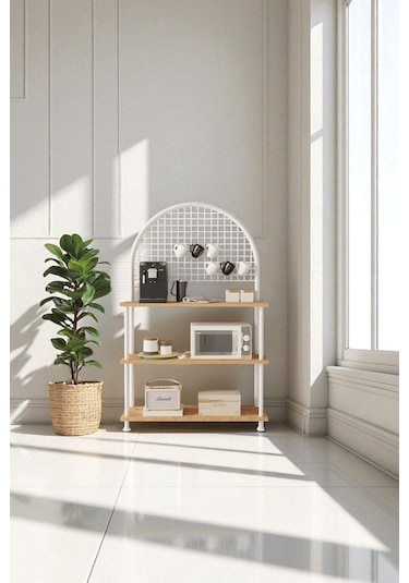 Çevir Kur Çok Amaçlı Kahve Köşesi Dolabı, Mutfak Standı, Mutfak Dolabı, Mutfak Düzenleyici 71 134 35 Atlantik Çam