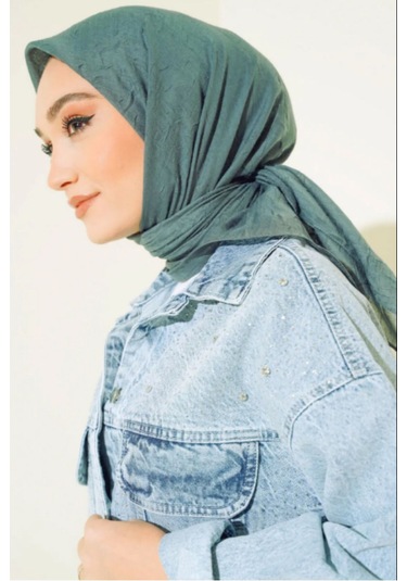 Melodi Scarf Kadın Tesettür Pratik Bambu Kraş Eşarp Petrol Yeşili PETROL YEŞİLİ