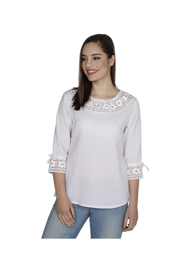 Zehra Şile Bezi Bluz Beyaz Byz