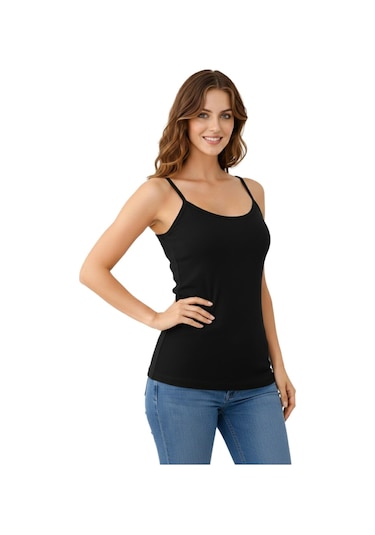 İntimo Kadın İp Askılı Renkli Bambu Atlet Bgl-st05188 Siyah
