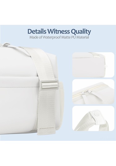 Springsun Beyaz Nylon Spor Antreman Çantası - Çok Amaçlı El/omuz Çantası, Su Geçirmez Iç Çanta, Geniş Depolama Alanı Ve Çoklu Cepli Tasarım Beyaz